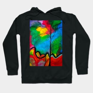 Color Rectro Tree Hoodie